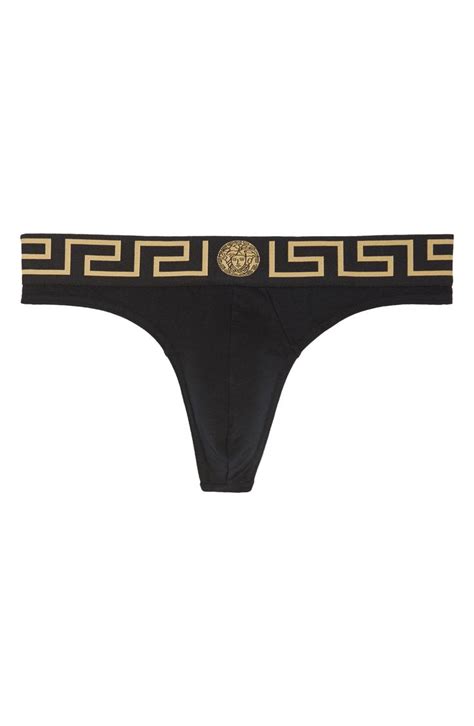 versace women thong|Versace First Line Logo Stretch Cotton Thong .